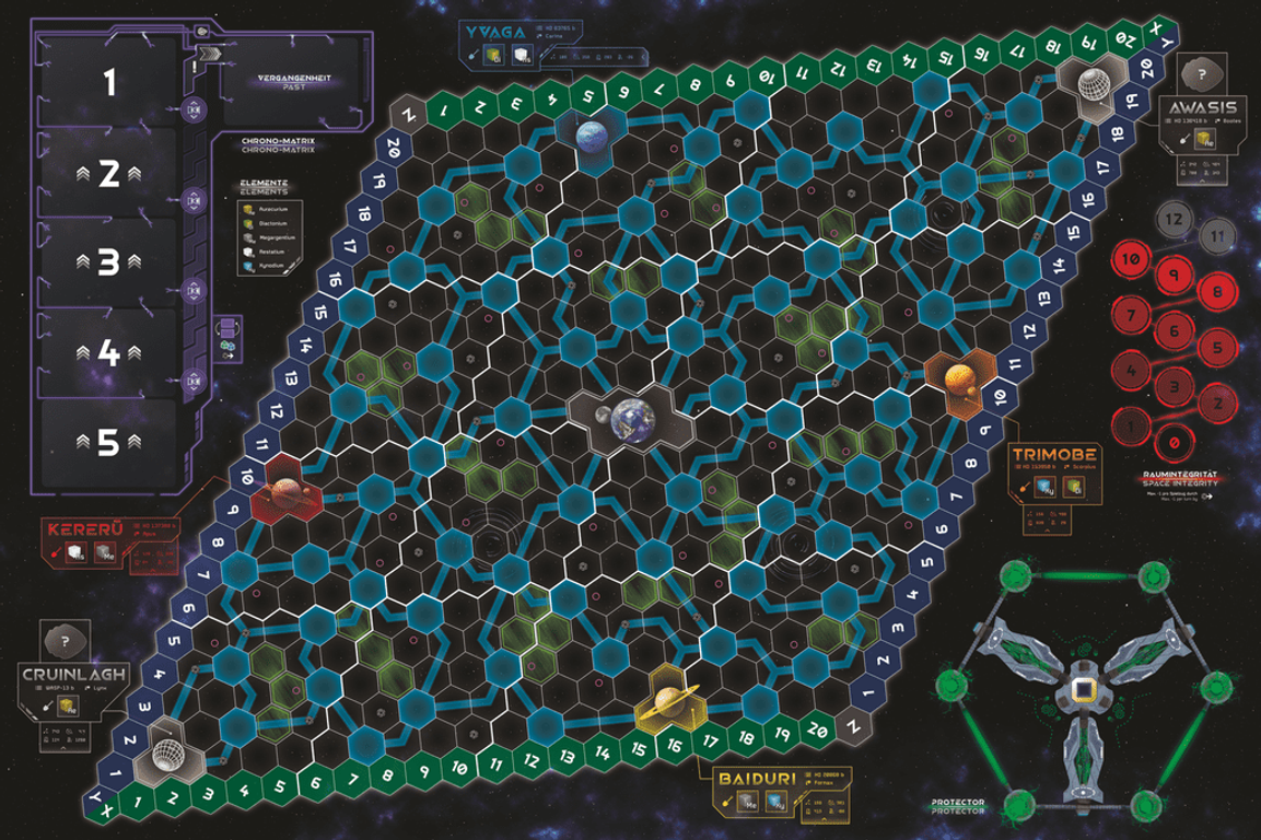 Chrono Fall: At the End of Space and Time game board