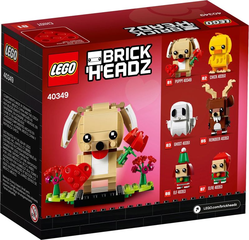 LEGO® BrickHeadz™ Valentine's Puppy back of the box