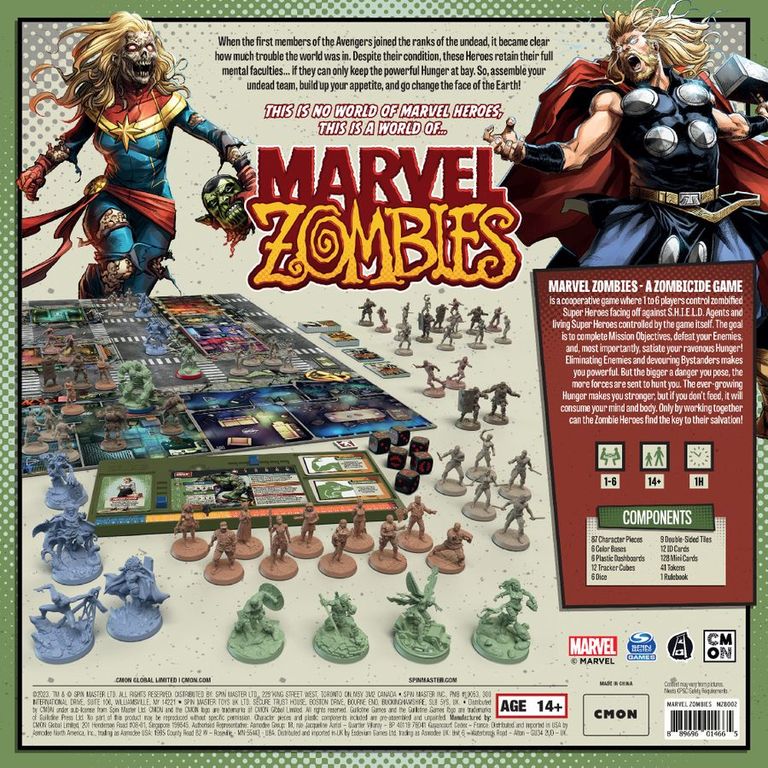 Marvel Zombies: A Zombicide Game parte posterior de la caja