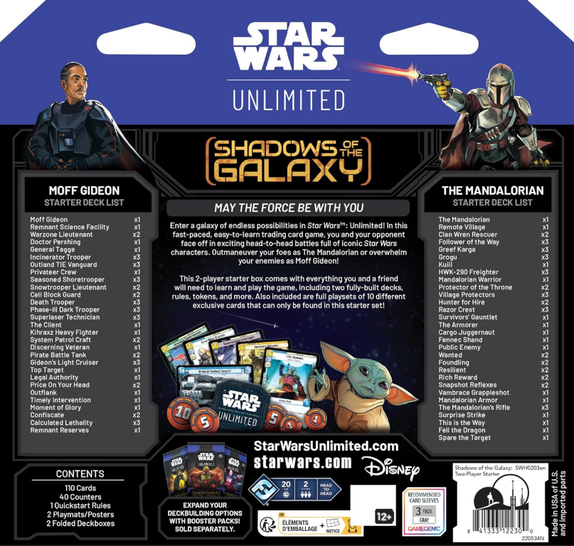 Star Wars: Unlimited - Shadows of the Galaxy: Two-Player Starter torna a scatola