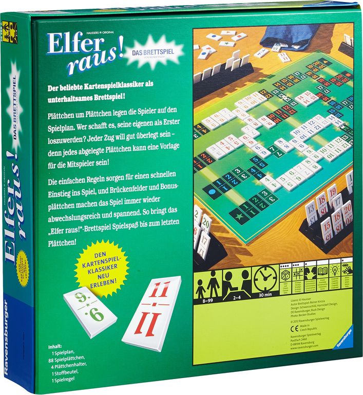 Elfer raus! Das Brettspiel rückseite der box