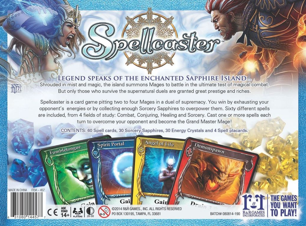 Spellcaster achterkant van de doos