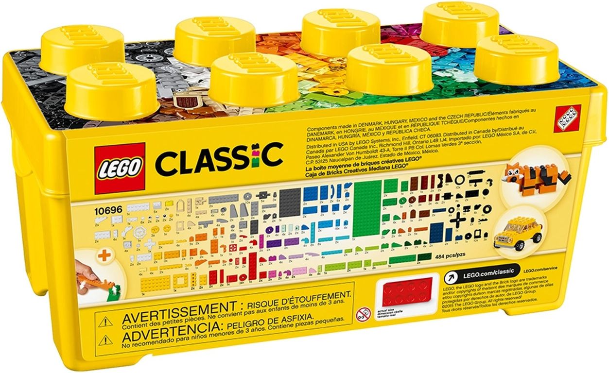 LEGO® Classic Mittelgroße Bausteine-Box rückseite der box