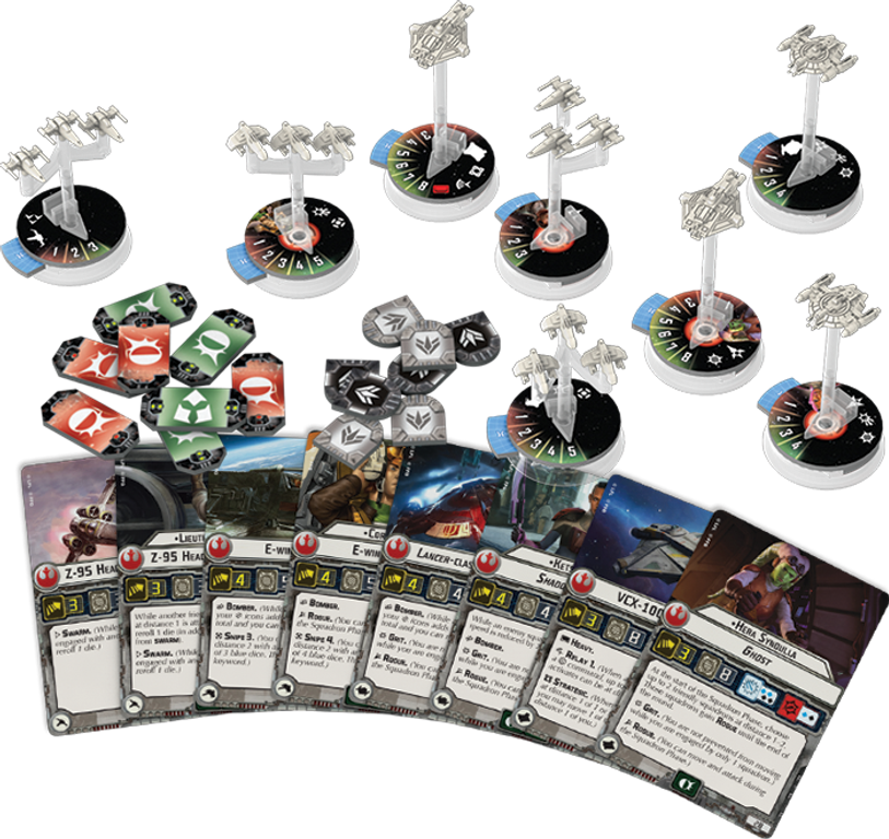 Star Wars: Armada - Rebel Fighter Squadrons II Expansion Pack componenti