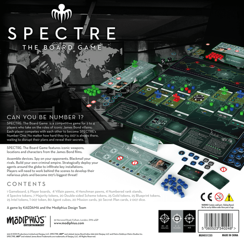SPECTRE: The Board Game back of the box