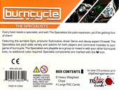 burncycle: the specialists back of the box