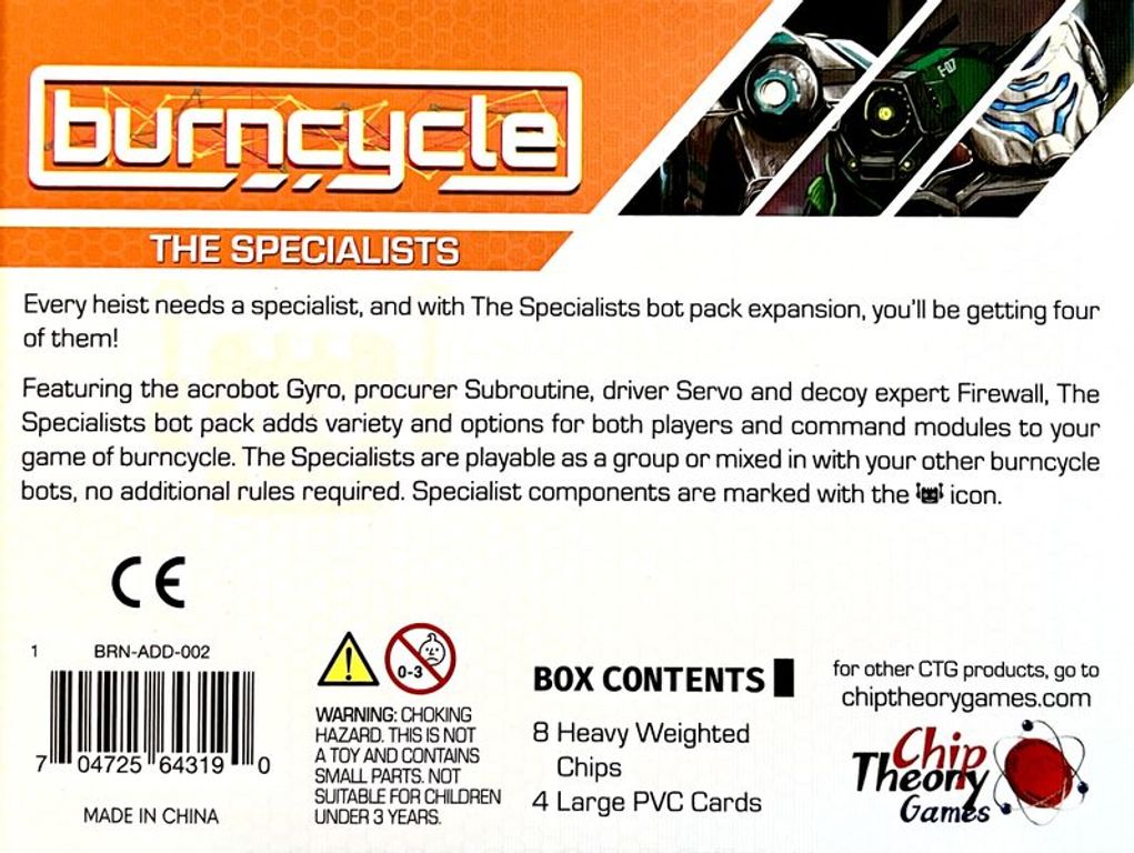 burncycle: the specialists rückseite der box