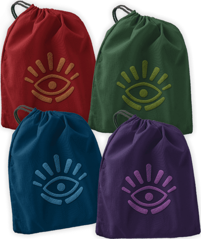 Dungeon Fighter: Embroidered Cloth Bags Pack komponenten