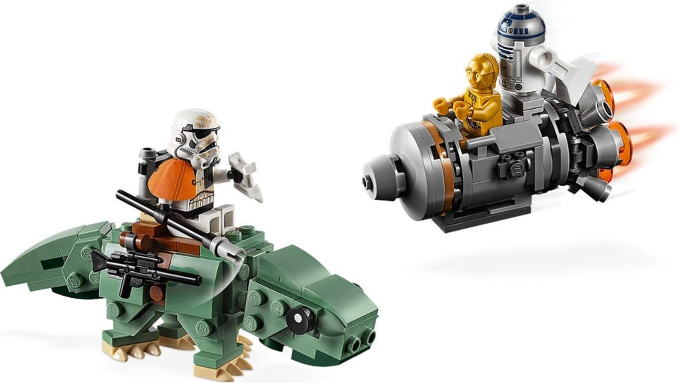 LEGO® Star Wars Escape Pod vs. Dewback™ Microfighters components