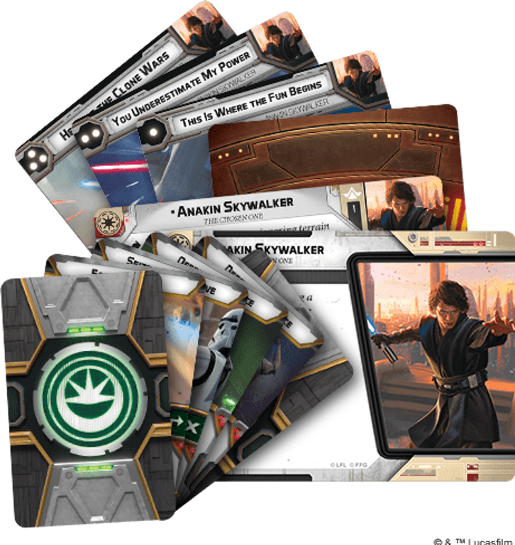 Star Wars: Legion – Anakin Skywalker Commander Expansion components