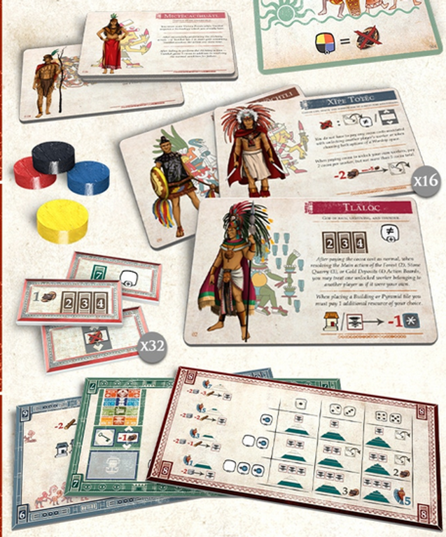 Teotihuacan: City of Gods – Deluxe Master Set componenti