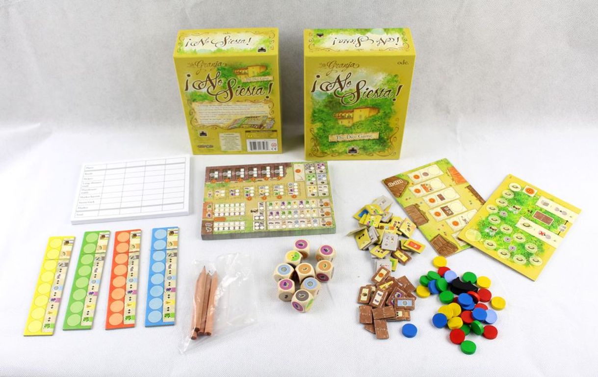 La Granja: No Siesta - Das Würfelspiel komponenten