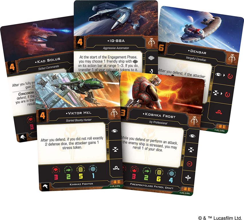 Star Wars: X-Wing (Second Edition) – Scum and Villainy Conversion Kit cards