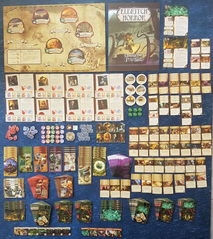 Eldritch Horror: Under the Pyramids components