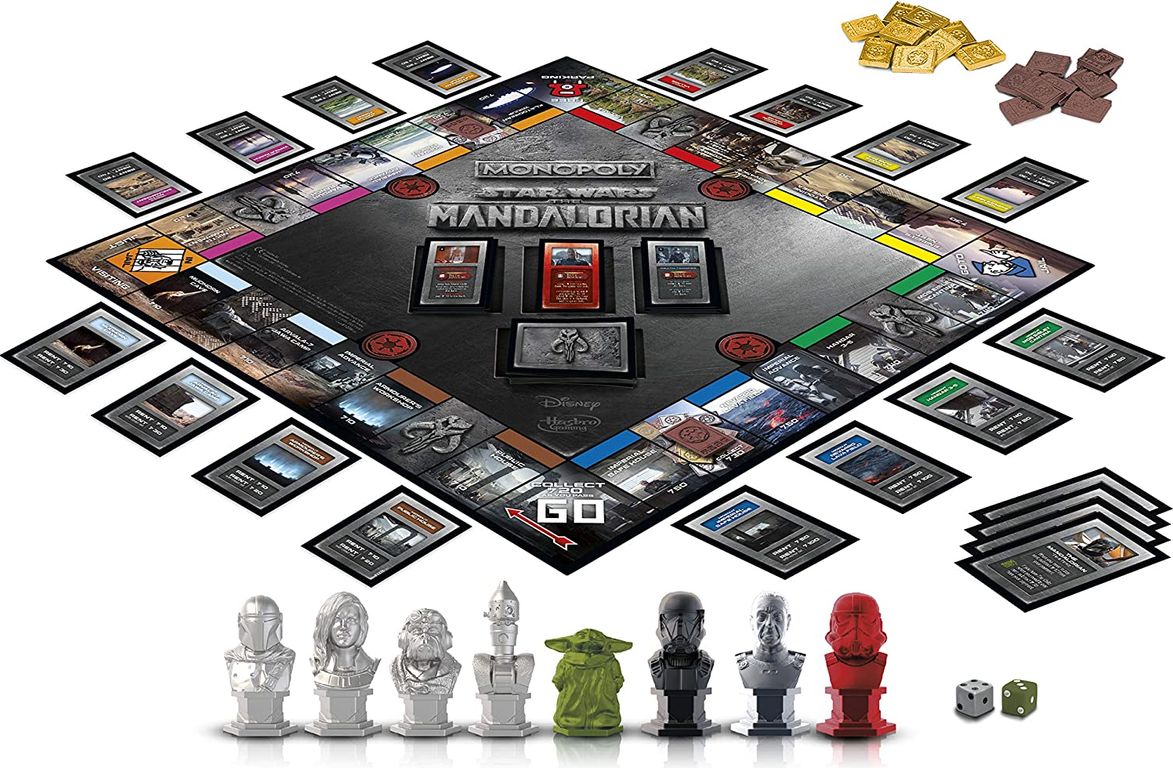 Monopoly: Star Wars The Mandalorian componenten