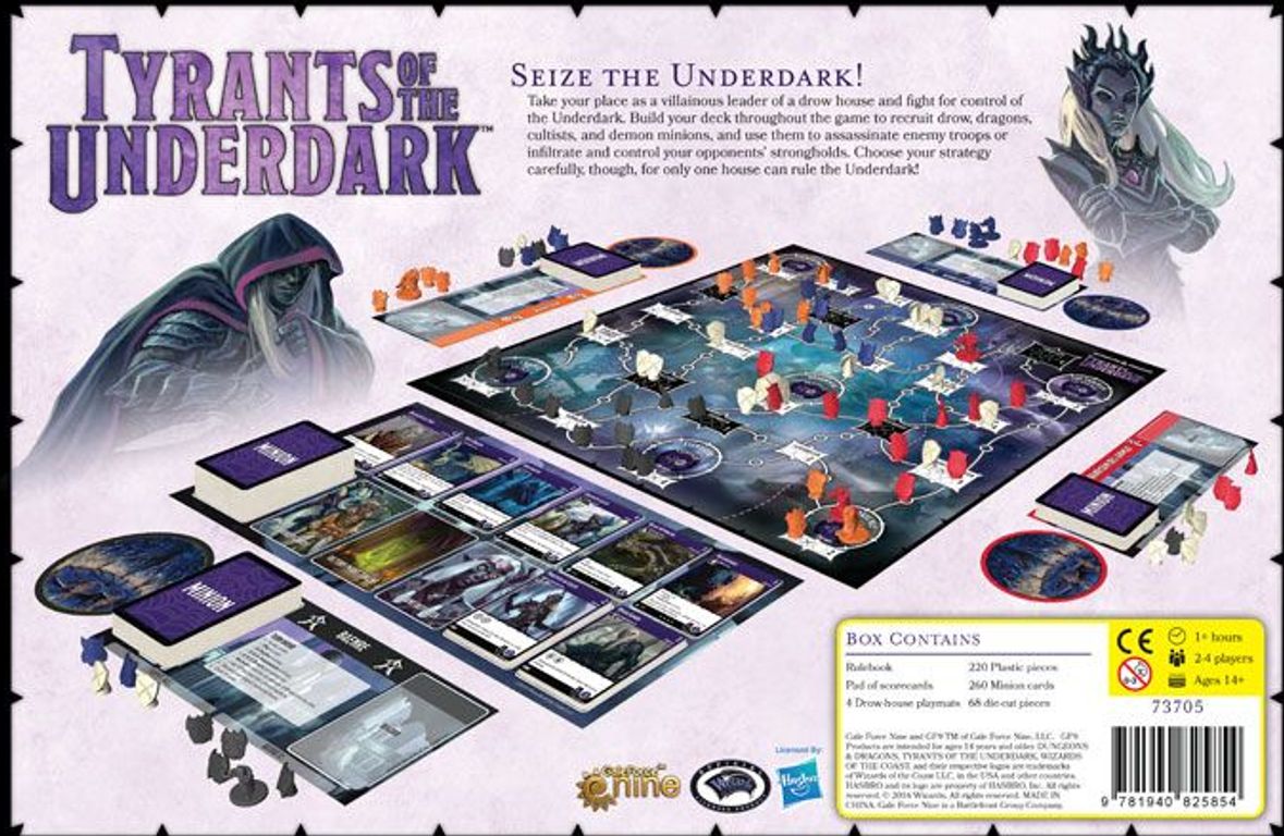 Dungeons & Dragons: Tyrants of the Underdark back of the box