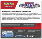 Pokémon TCG: Scarlet & Violet-Stellar Crown Booster Display Box (36 Packs) parte posterior de la caja