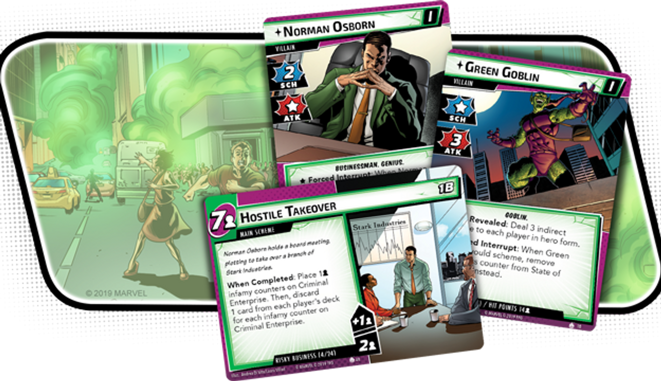 Marvel Champions: The Card Game - The Green Goblin Scenario Pack cards