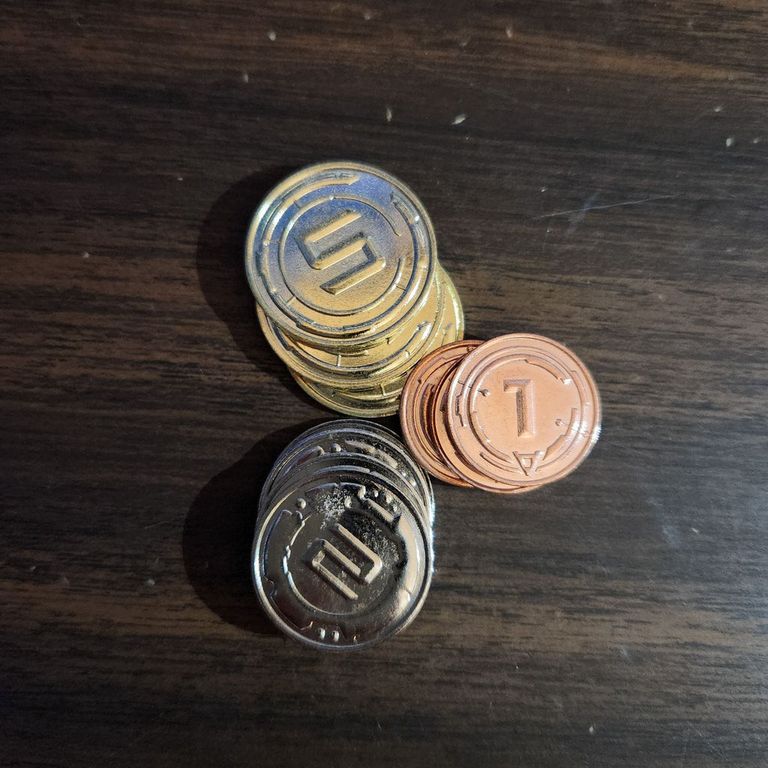 50 Metal Coin Board Game Upgrade Set composants