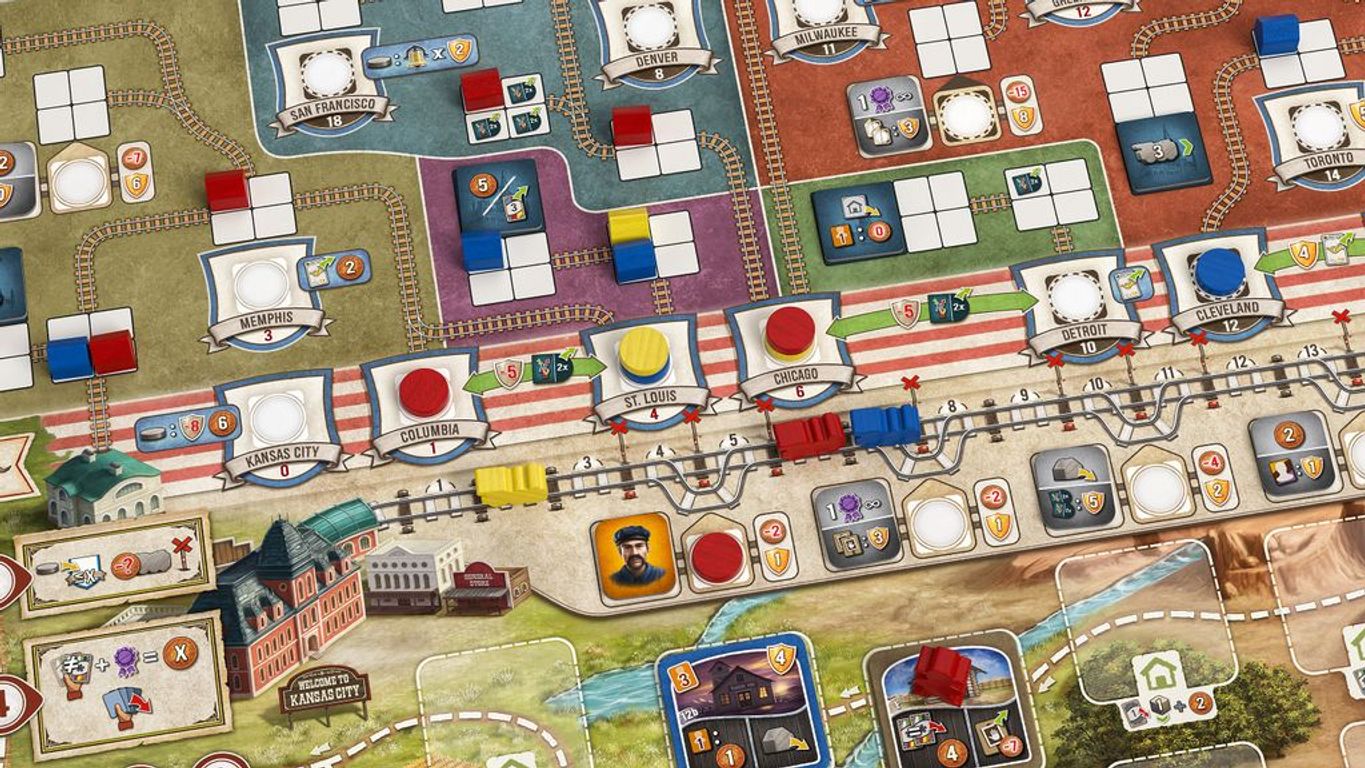 Great Western Trail: Rails to the North game board