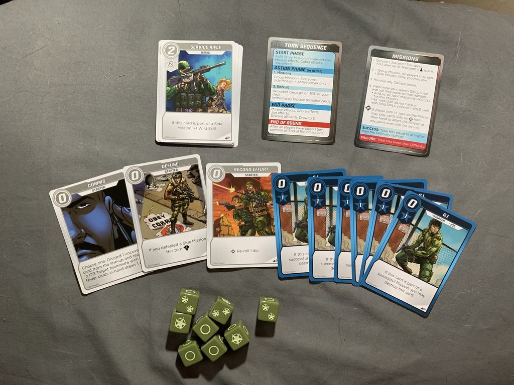 G.I. JOE Deck-Building Game components