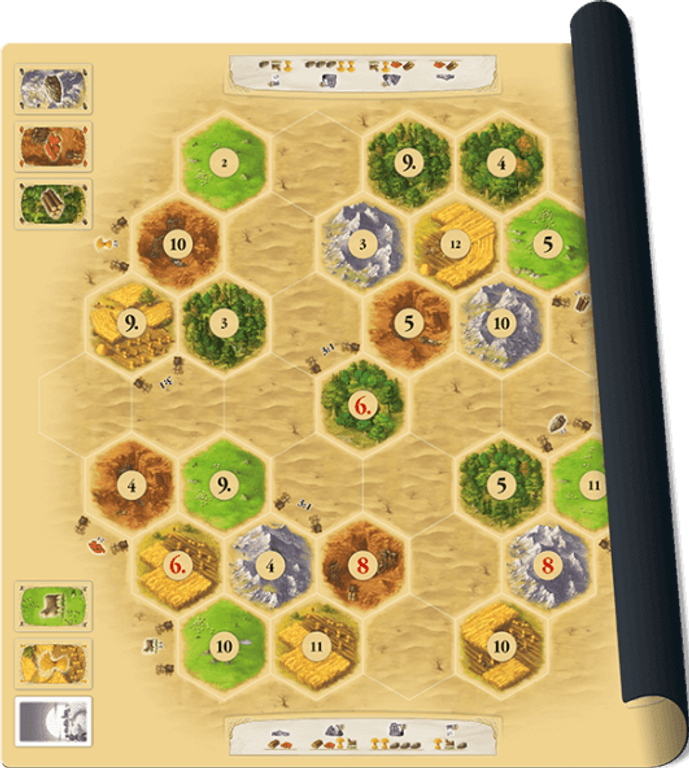 Catan playmat Desert componenti