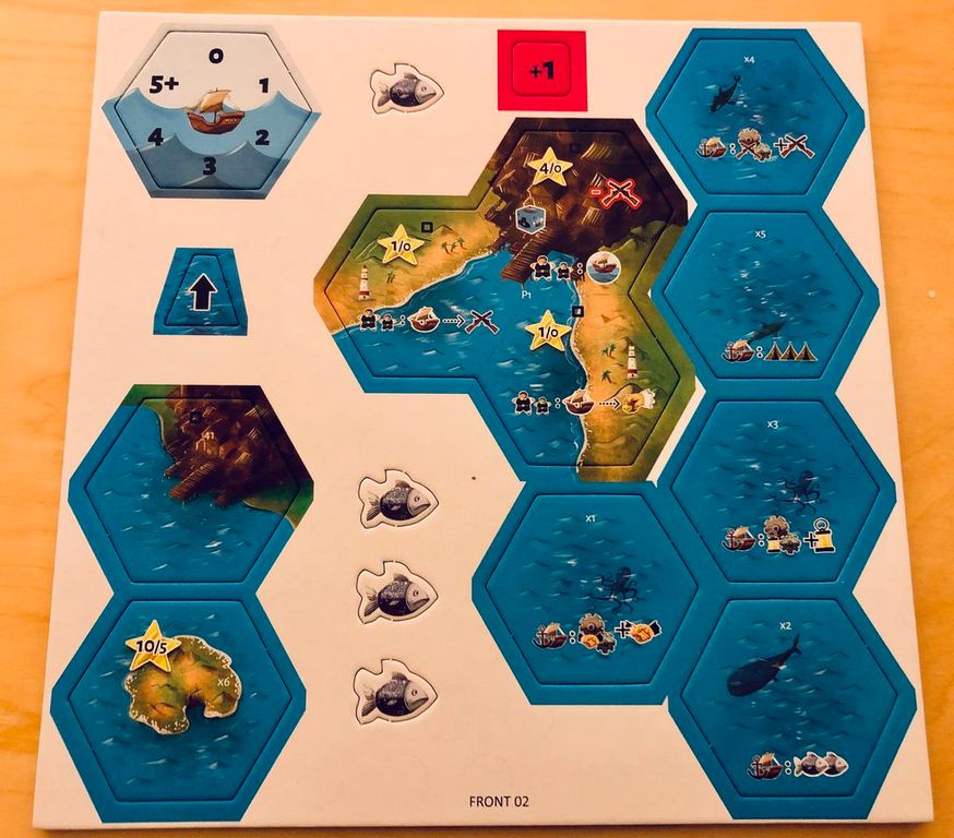 Dice Settlers: Western Sea components