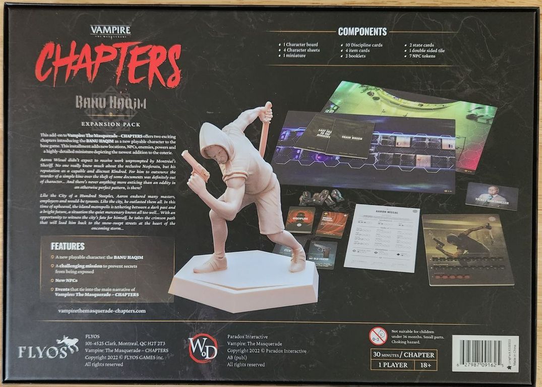 Vampire: The Masquerade – CHAPTERS: Banu Haqim Expansion Pack achterkant van de doos