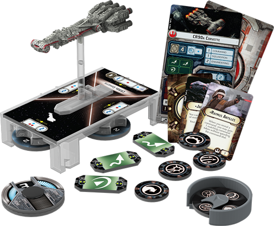 Star Wars: Armada - CR90 Corellian Corvette Expansion Pack componenten