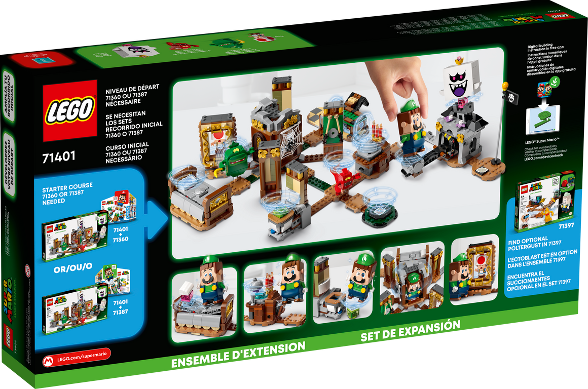 LEGO® Super Mario™ Luigi’s Mansion™ Haunt-and-Seek Expansion Set back of the box