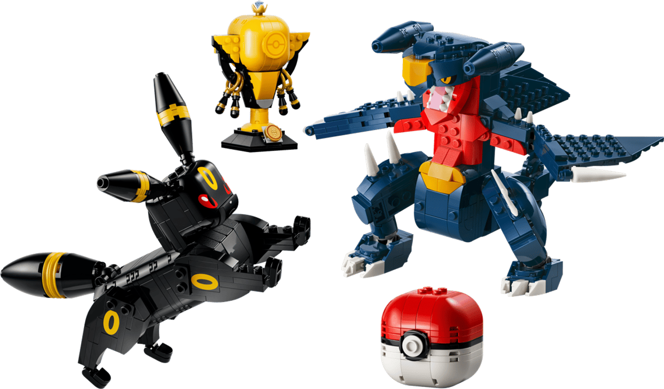 LEGO® Pokémon™ SMART Play™: Umbreon vs. Garchomp Championship Battle components
