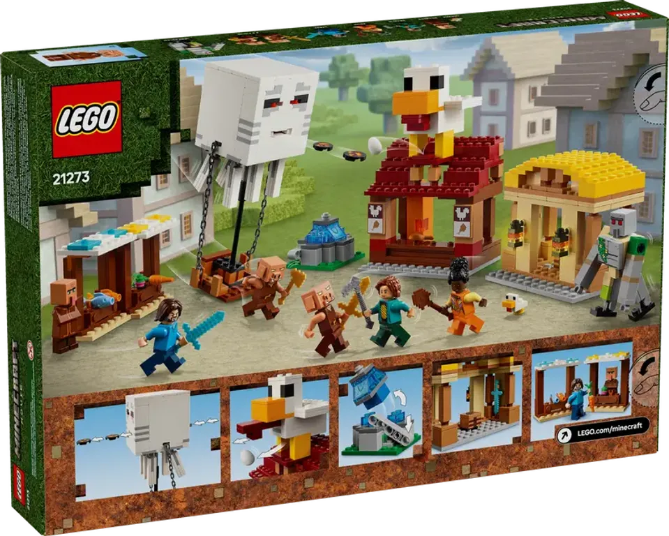 LEGO® Minecraft Les Ghasts à l'attaque du village dos de la boîte