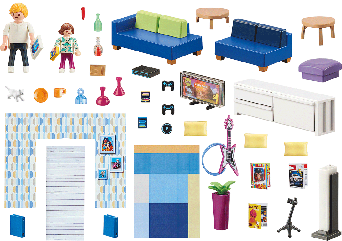 Playmobil® City Life Family Room components