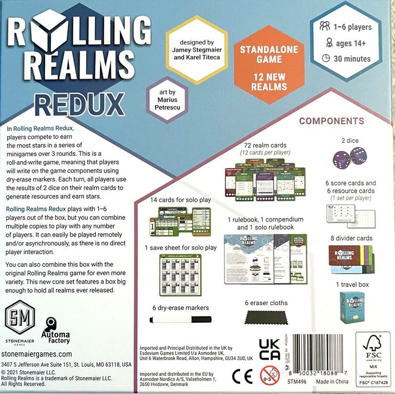 Rolling Realms Redux back of the box