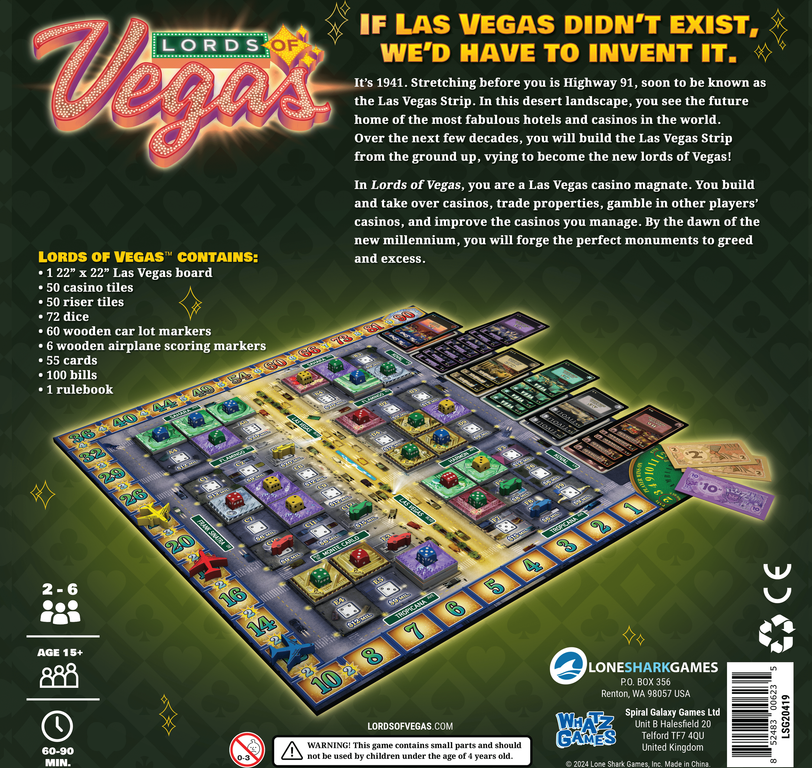 Lords of Vegas parte posterior de la caja