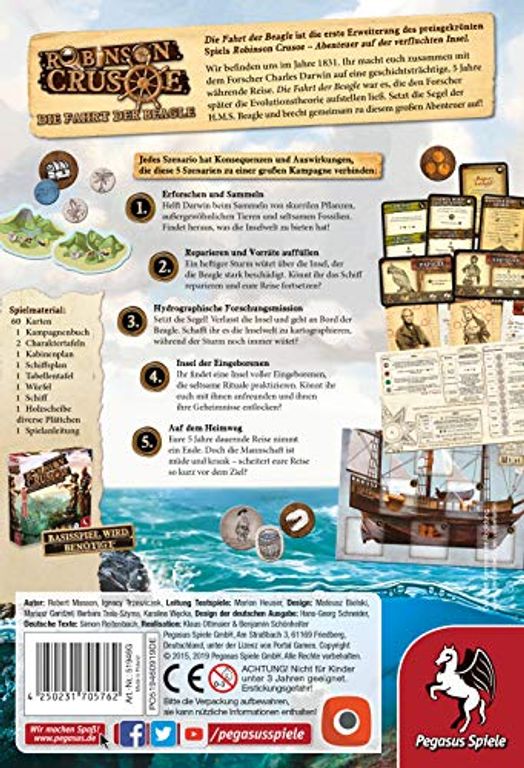 Robinson Crusoe: Die Fahrt der Beagle rückseite der box