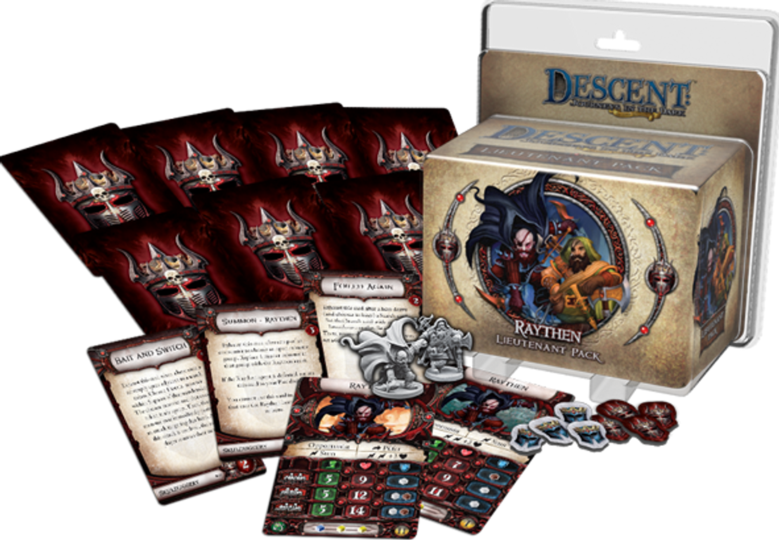 Descent: Viaggi nelle Tenebre (Seconda Edizione) - Pack Luogotenente Raythen componenti