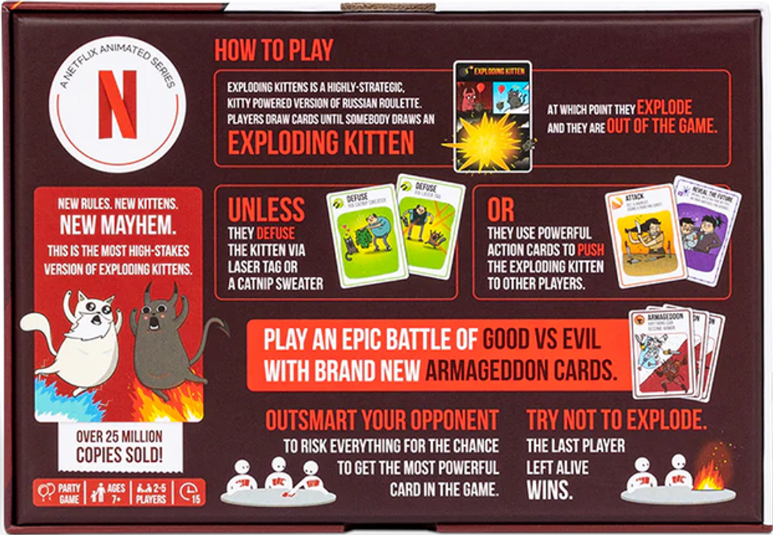 Exploding Kittens : Bien Vs Mal dos de la boîte