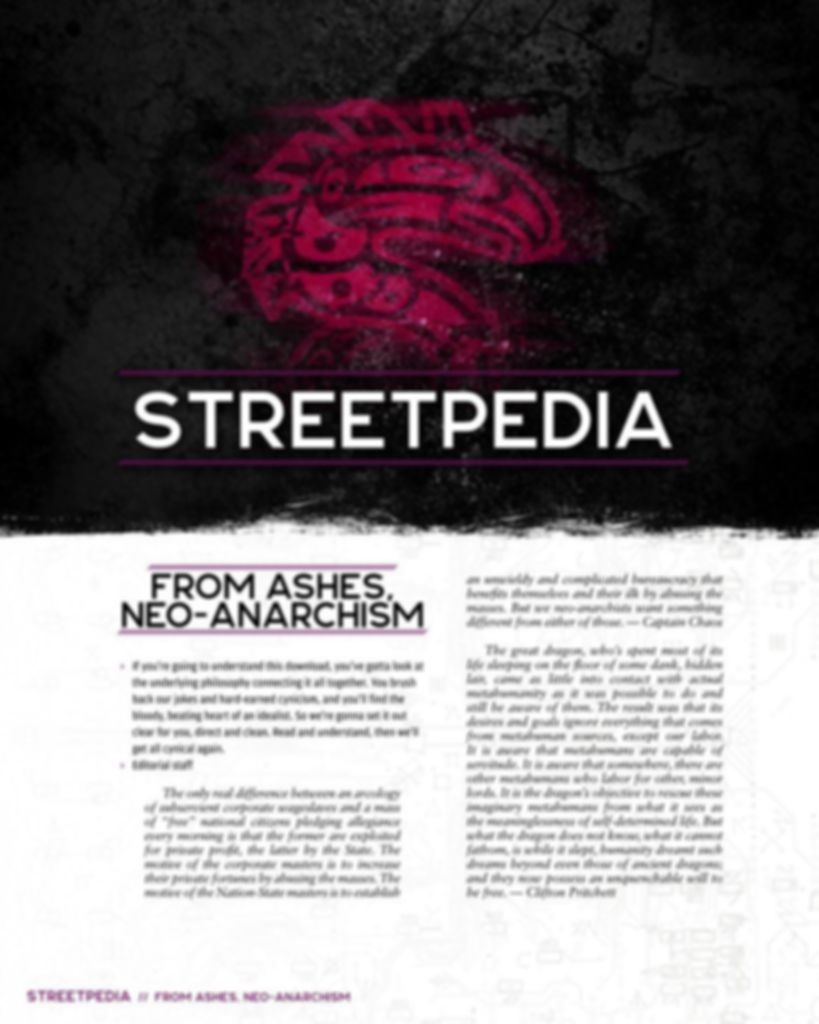 Shadowrun: The Neo-Anarchist Streetpedia manuel