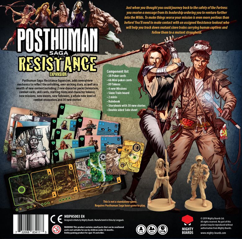 Posthuman Saga: Resistance Expansion back of the box