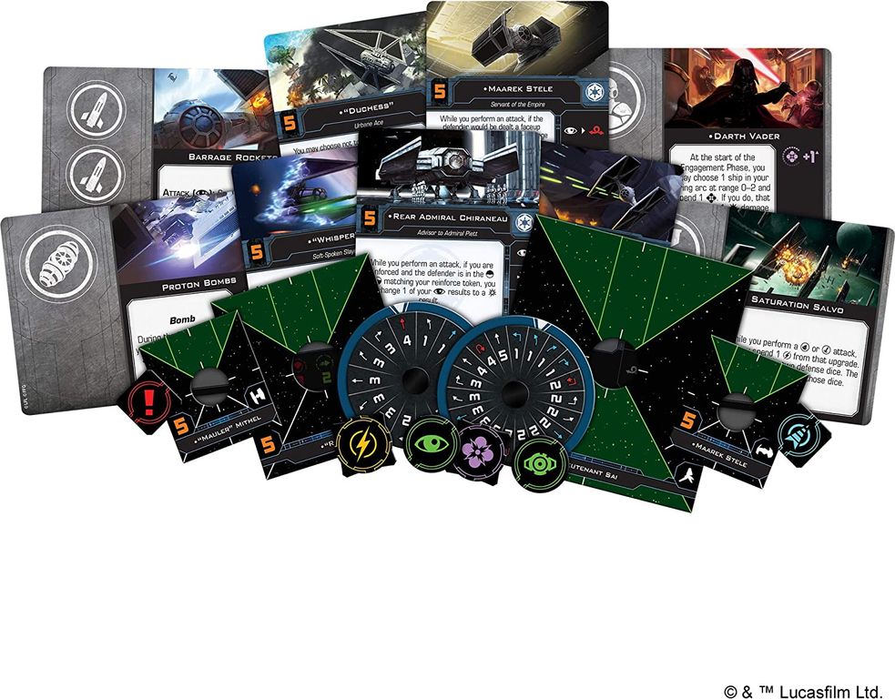 Star Wars: X-Wing (Second Edition) – Galactic Empire Conversion Kit komponenten