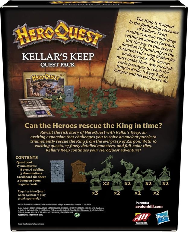 Heroquest: La torre de Kellar parte posterior de la caja