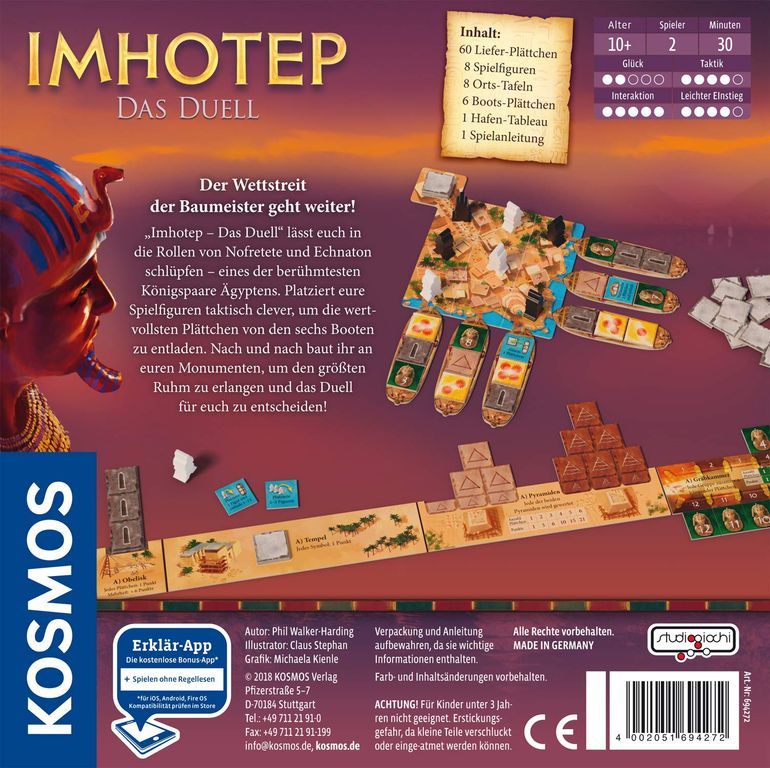 Imhotep: Das Duell rückseite der box