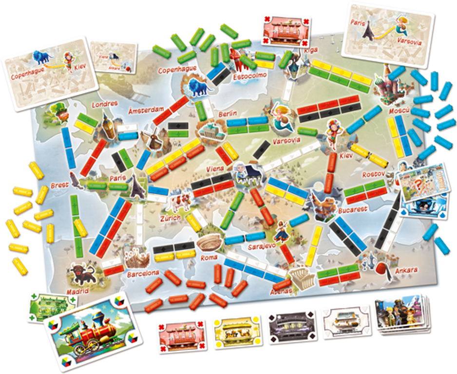 Ticket to Ride: First Journey (Europe) components