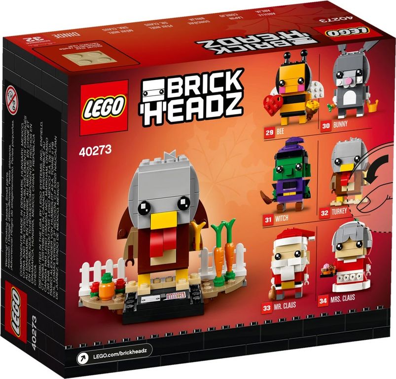 LEGO® BrickHeadz™ Thanksgiving Turkey back of the box