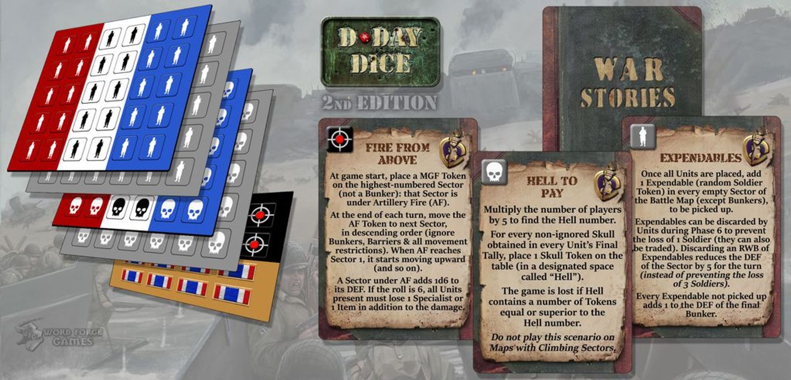 D-Day Dice (Second Edition): Histoires de guerre composants