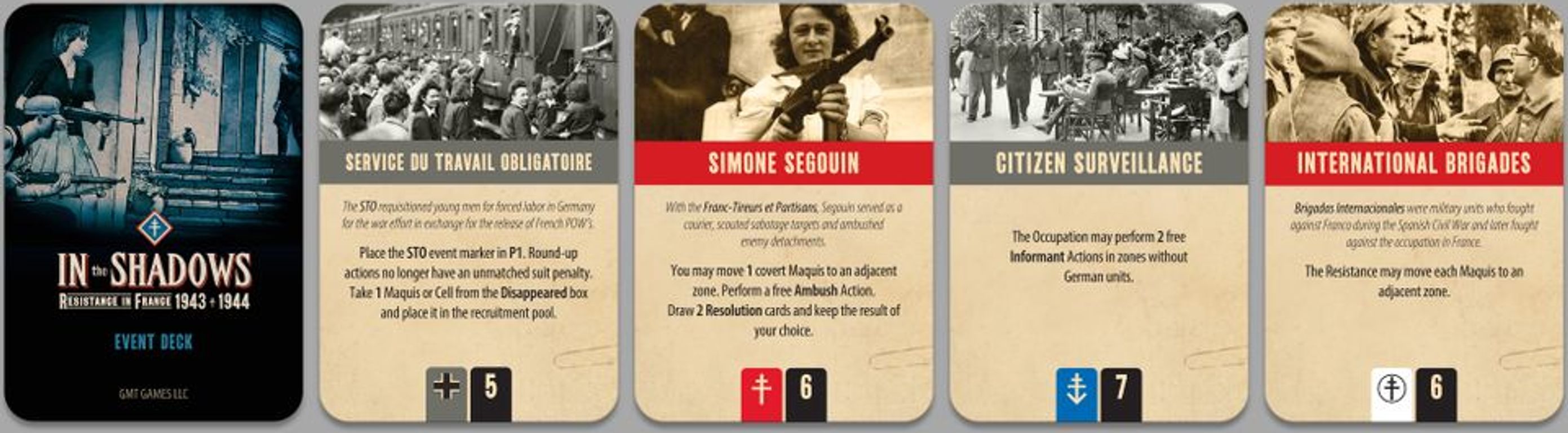In the Shadows: Resistance in France 1943 - 1944 cards