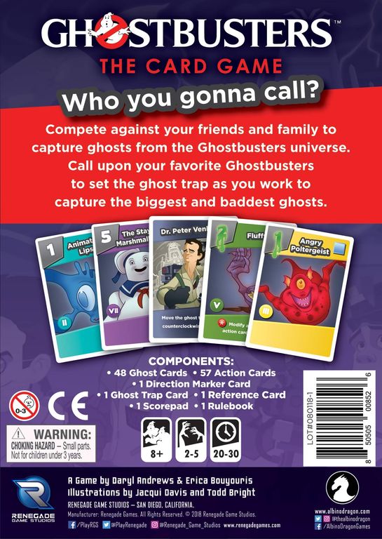 Ghostbusters: The Card Game back of the box
