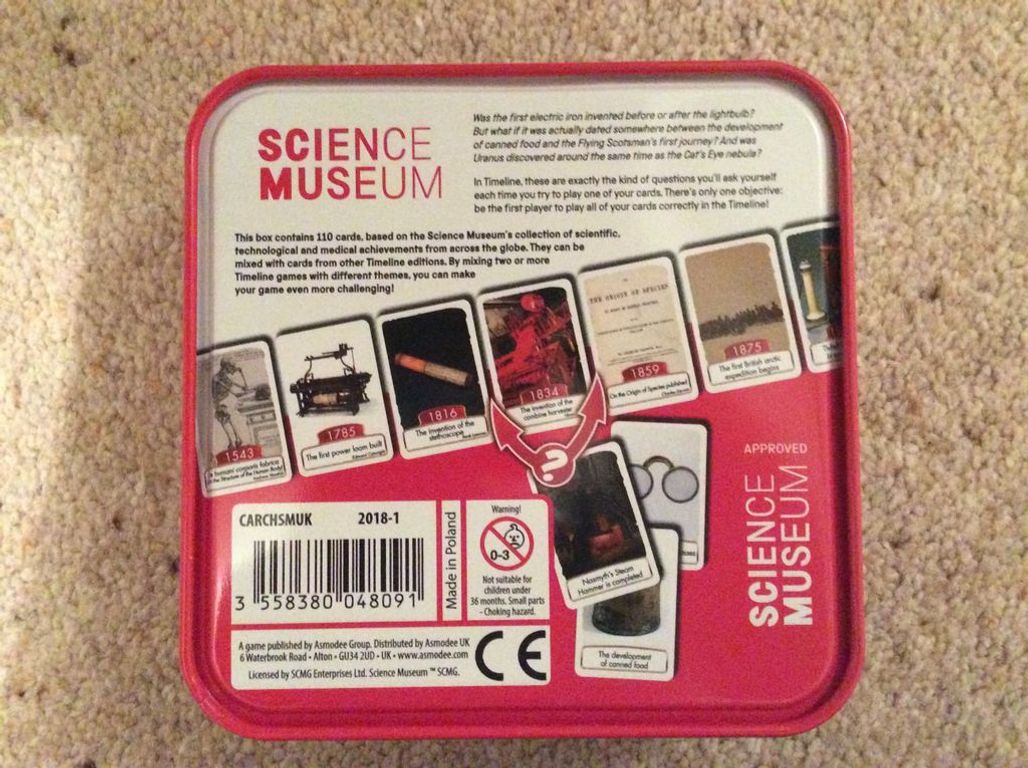 Timeline: Science Museum back of the box