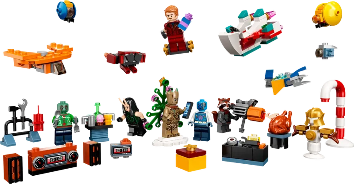 LEGO® Marvel Calendario dell’Avvento Guardiani della Galassia 2022 componenti